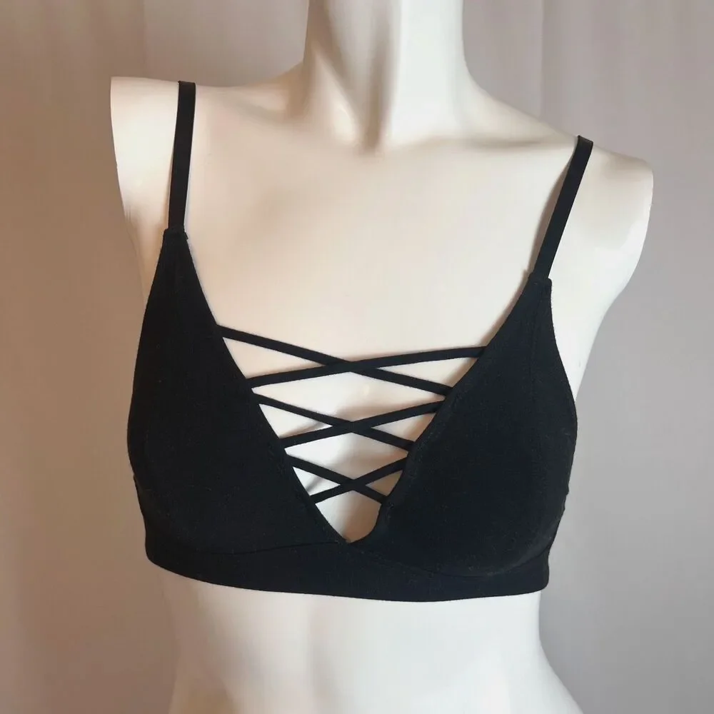 Out From Under Urban Outfitter Black Caged Bralette Alternative Women's Size S